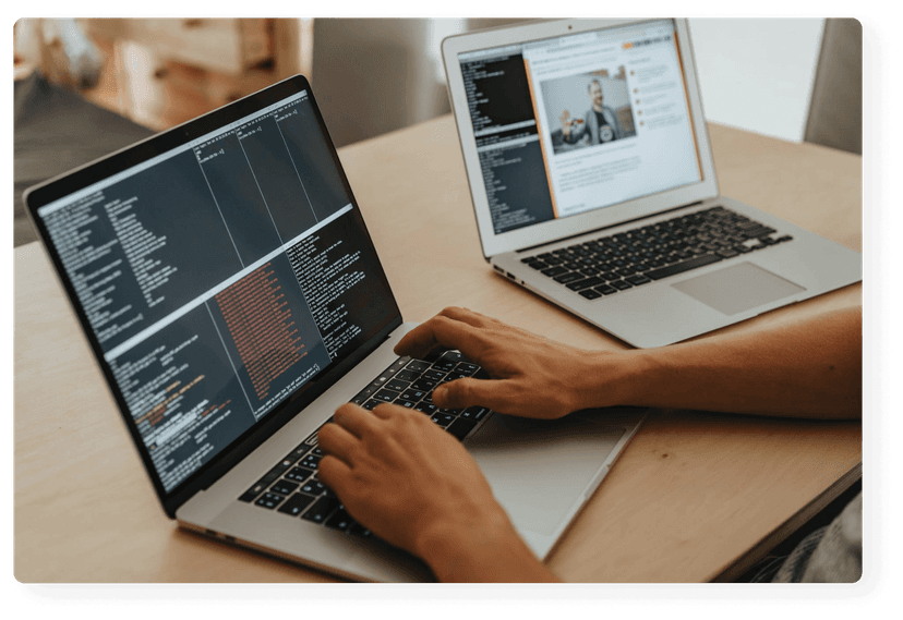 Software engineer on a laptop